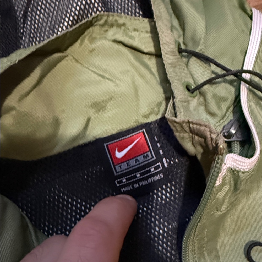 90s Nike Team Solo Swoosh Zip Up Hoodie Windbreaker Jacket - Picture 7 of 7